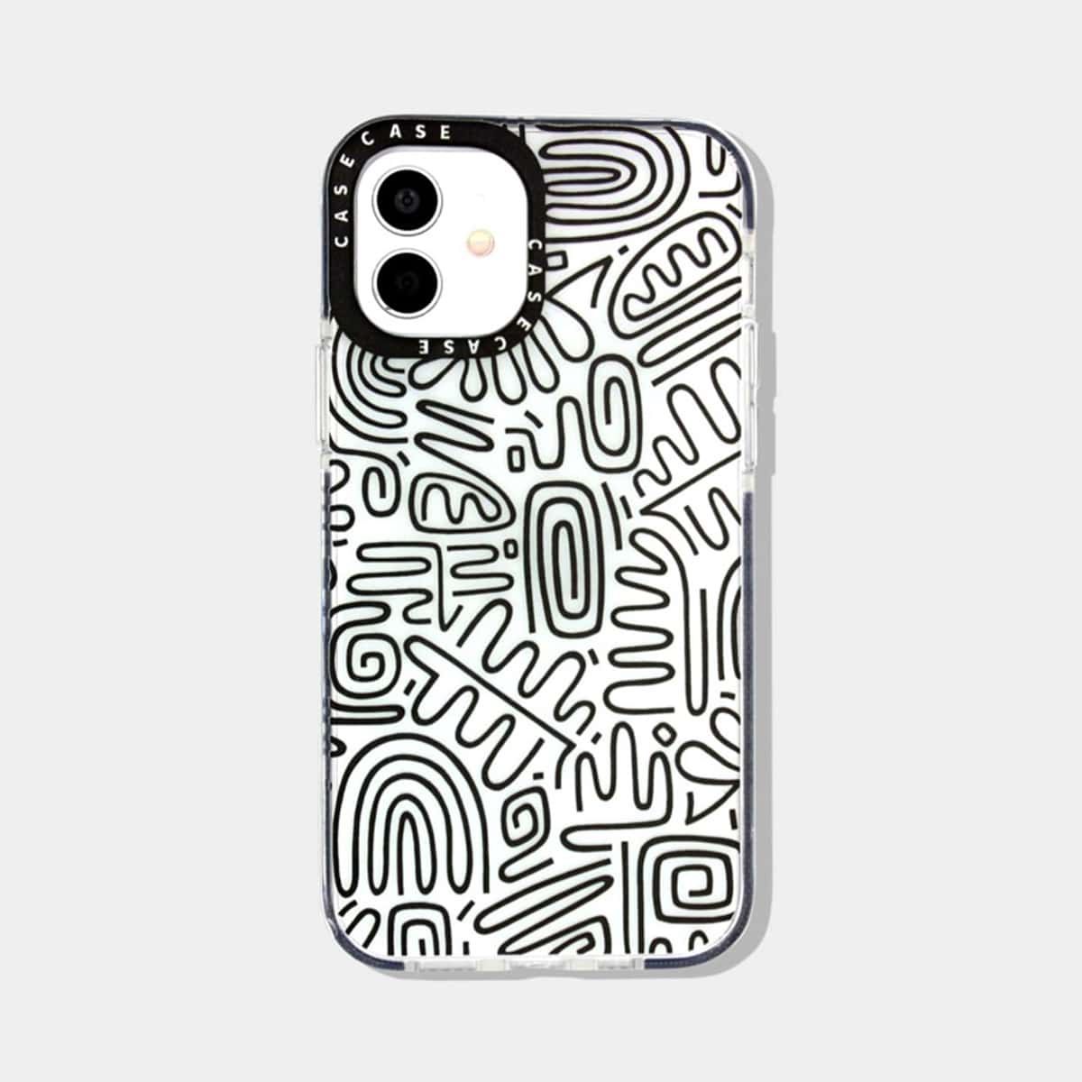 

1pc Graphic Phone Case, Black