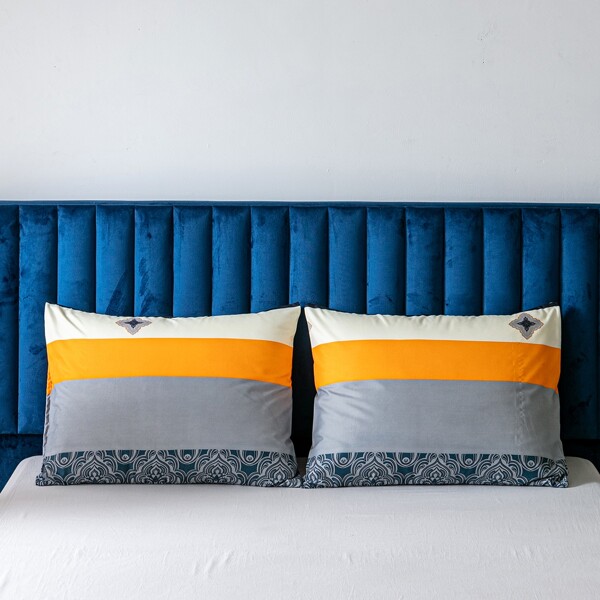 

1pair Striped Pattern Pillowcase Without Filler, Multicolor