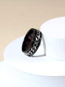 Vòng trang trí dây chuyền nam thời trang và phổ biến bằng thép không gỉ Phong cách Punk Hip Pop cho món quà trang sức và cho vẻ ngoài sành điệu - màu đen - Xem 4
