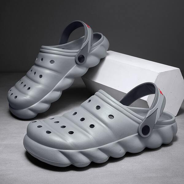 

Men Hollow Out Slingback Sandals, Grey