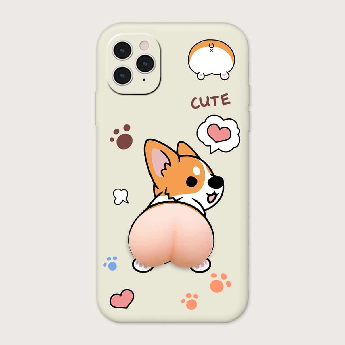 

Cartoon Dog Stress Relief Phone Case, White