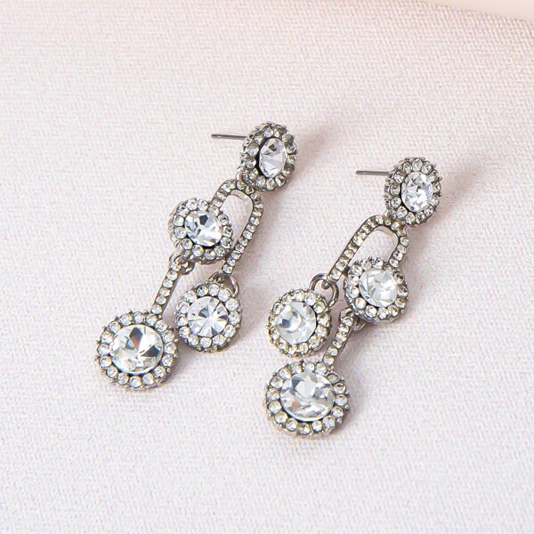 

Rhinestone Decor Drop Earrings, White