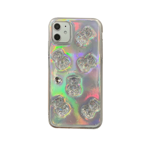 

Bear Decor Laser Phone Case, Clear
