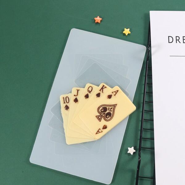 

1pc Poker Card Chocolate Mold, White