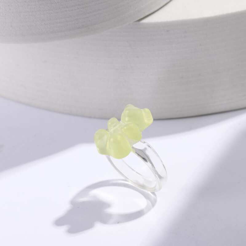 

1pc Bear Resin Ring, Multicolor