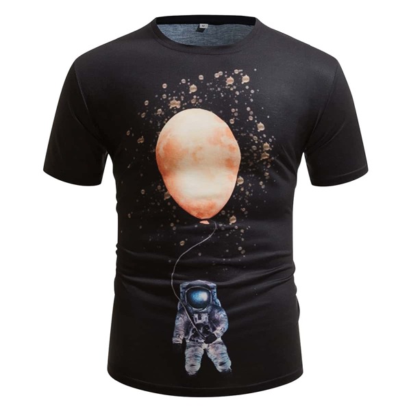 

Men Spaceman Print Tee, Black