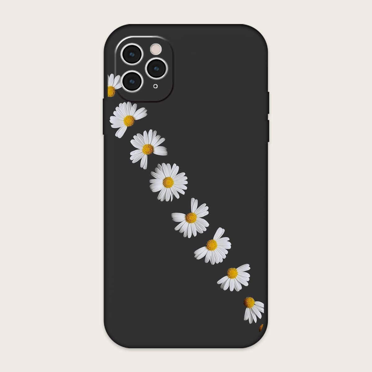 

Daisy Print Phone Case, Black