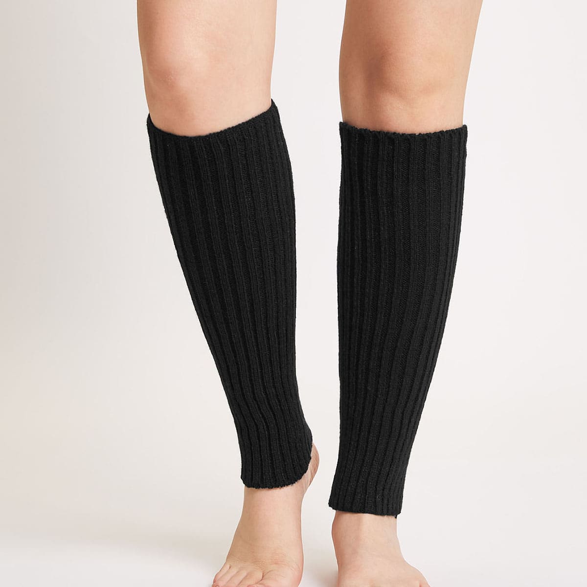 Knee High Knit Leg Warmer Socks, Black