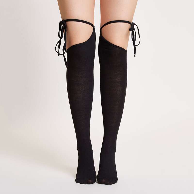

Criss Cross Over The Knee Socks, Black