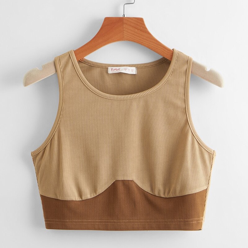 

Colorblock Ribbed Tank Top, Multicolor