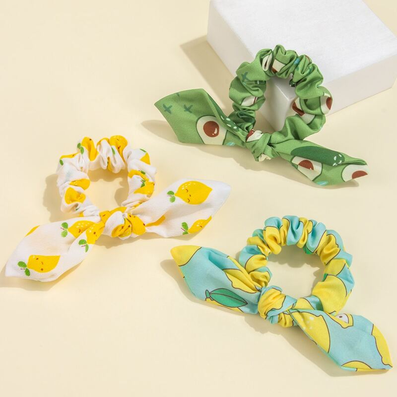 

3pcs Fruit Print Hair Tie, Multicolor