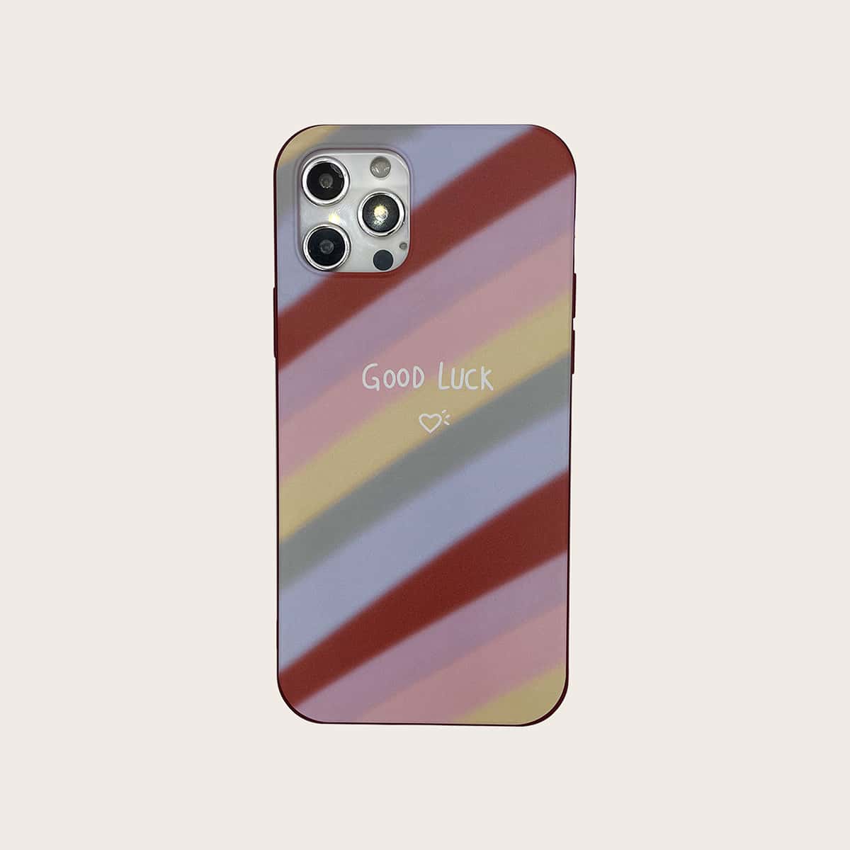 

Rainbow Stripe Print Phone Case, Multicolor