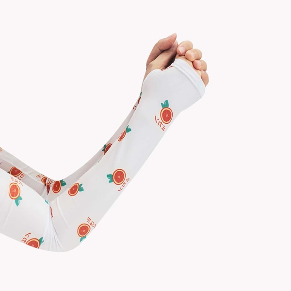 

1pair Fruit Print Long Fingerless Arm Sleeves, Multicolor