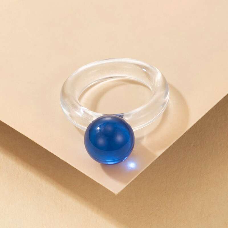 

1pc Clear Resin Ring, Multicolor