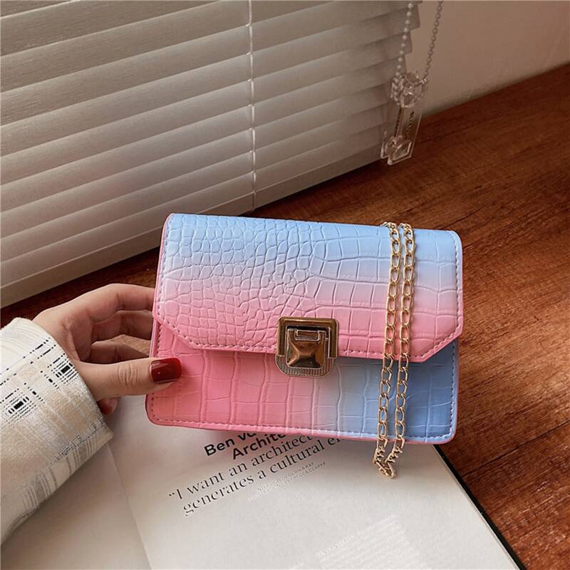 

Ombre Croc Embossed Crossbody Bag, Multicolor