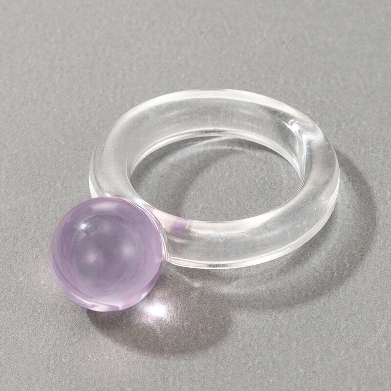 

1pc Clear Resin Ring, Purple