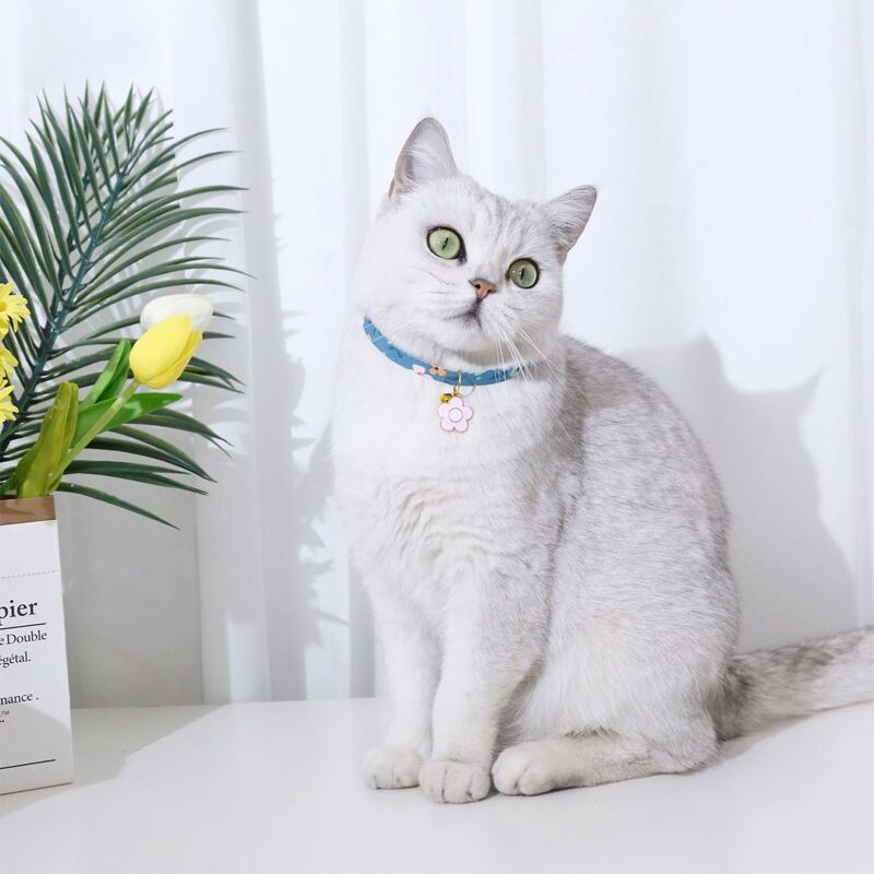 

1pc Flower Pendant Pet Necklace, Pink