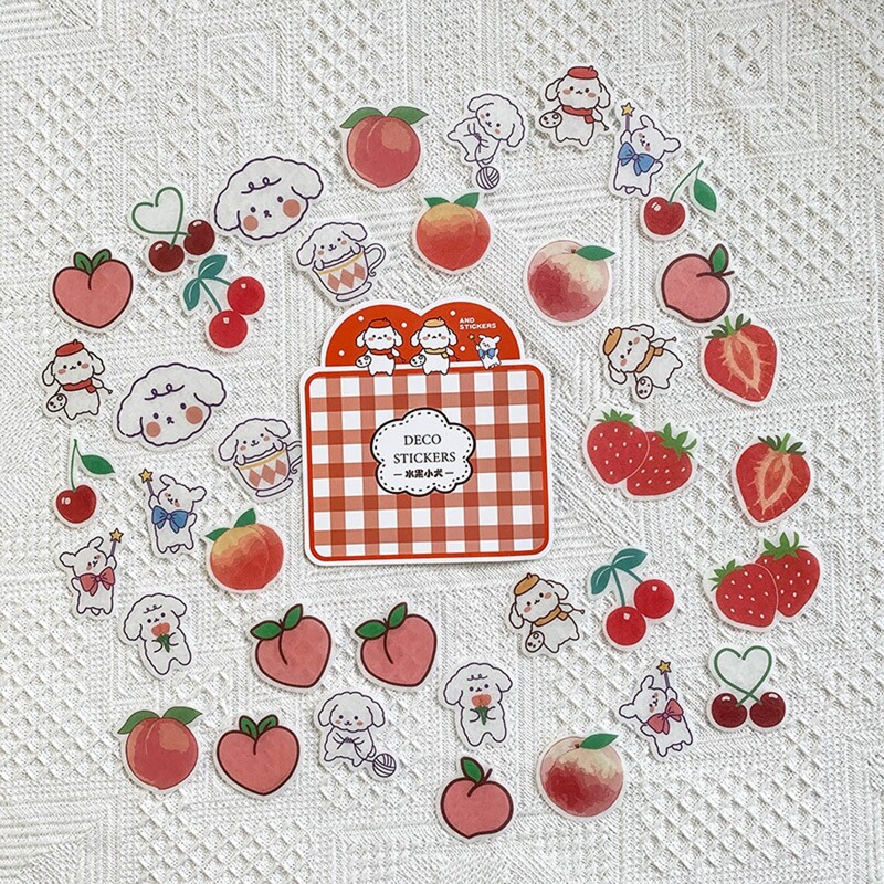 40pcs Cartoon Fruit Sticker, Multicolor
