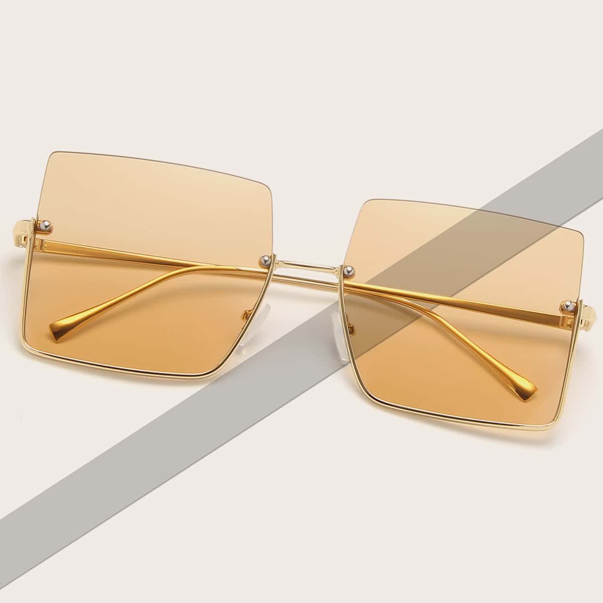 

Rimless Square Frame Sunglasses
