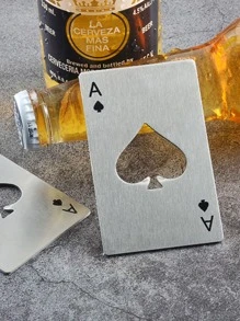 1pc Poker Design Opener - Silver - View 1