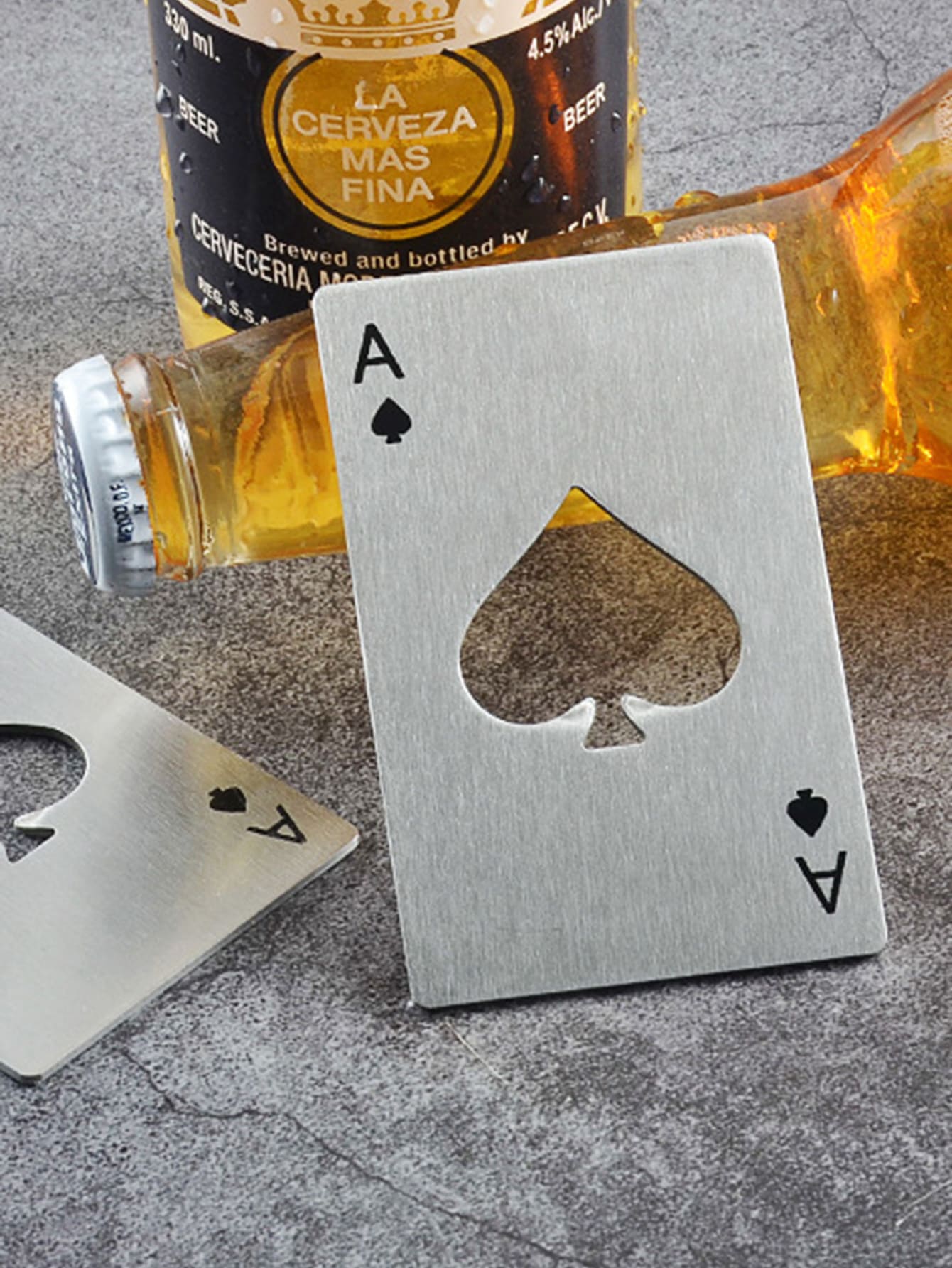 1pc Poker Design Opener - Silver - View 1