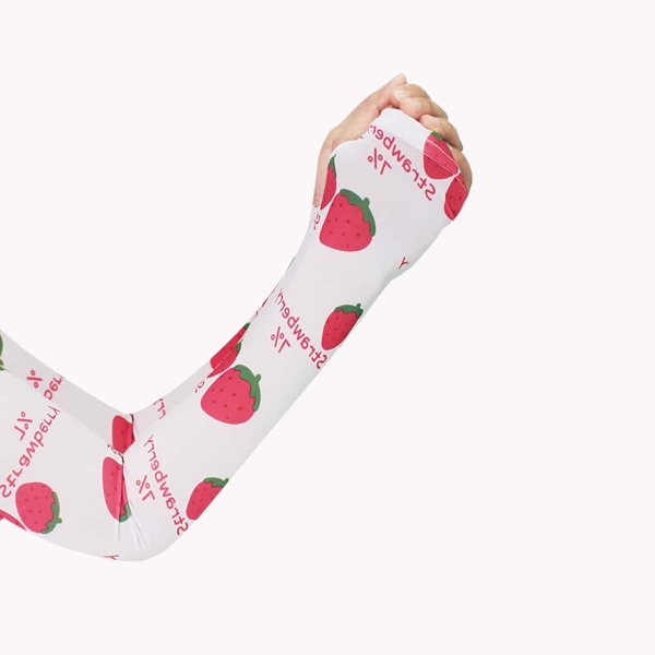 

1pair Fruit Print Long Fingerless Arm Sleeves, Multicolor