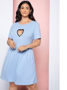 SHEIN Vestidos Tallas Grandes Cut-out Elegante - Celeste - Ver 2