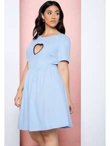 SHEIN Vestidos Tallas Grandes Cut-out Elegante - Celeste - Ver 6