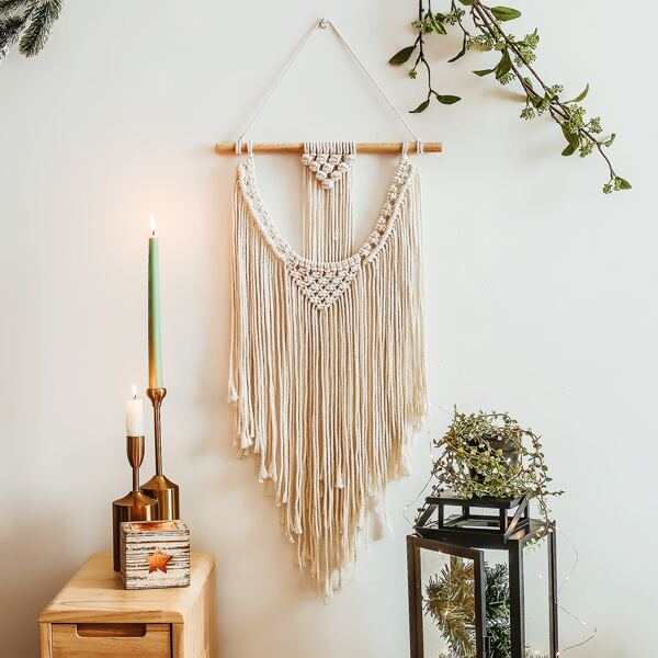 

Woven Tassel Wall Hanging, Beige
