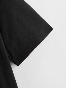 SHEIN Boys Letter & Lightning Print Tee - Black - View 3