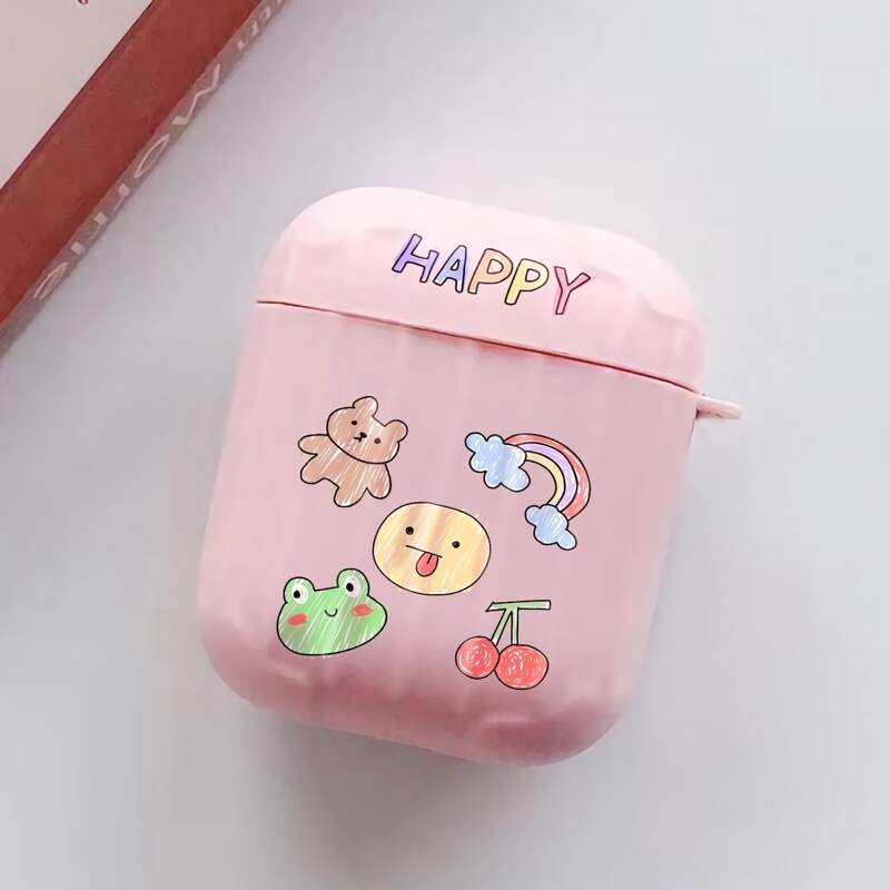 

Cartoon Pattern Airpods Case, Pink