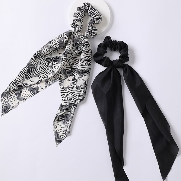 

2pcs Knot Design Hair Tie, Black