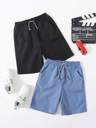 شورت للأولاد المراهقين 2 عبوة جيوب متشابكة