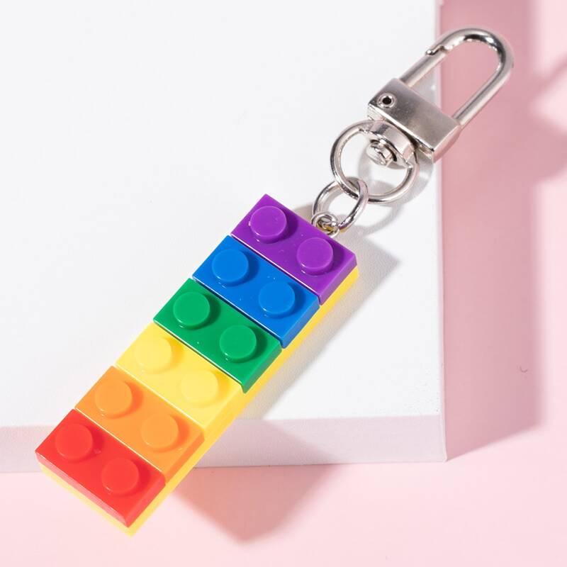 

Colorful Building Block Keychain, Multicolor