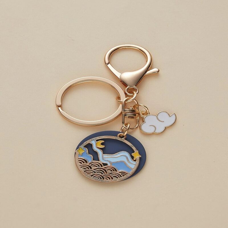 

Hollow Metal Pendant Keychain, Multicolor