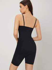 Lightly Shaping Solid Seamless Comfortable Shapewear Bodysuit - Black - View 2