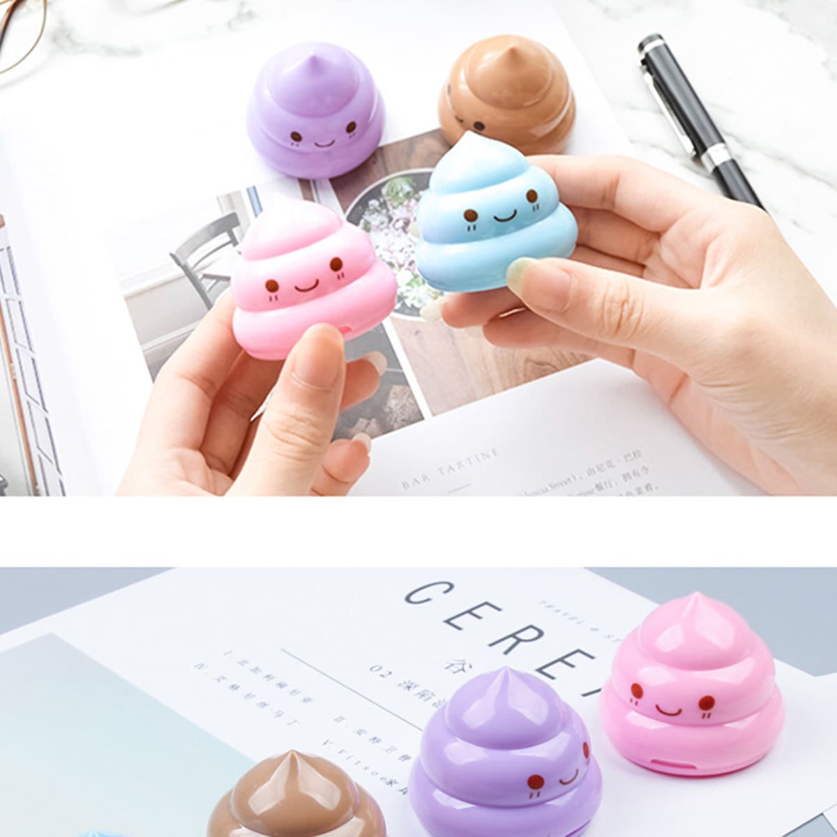

1pc Random Cartoon Poop Pencil Sharpener, Multicolor