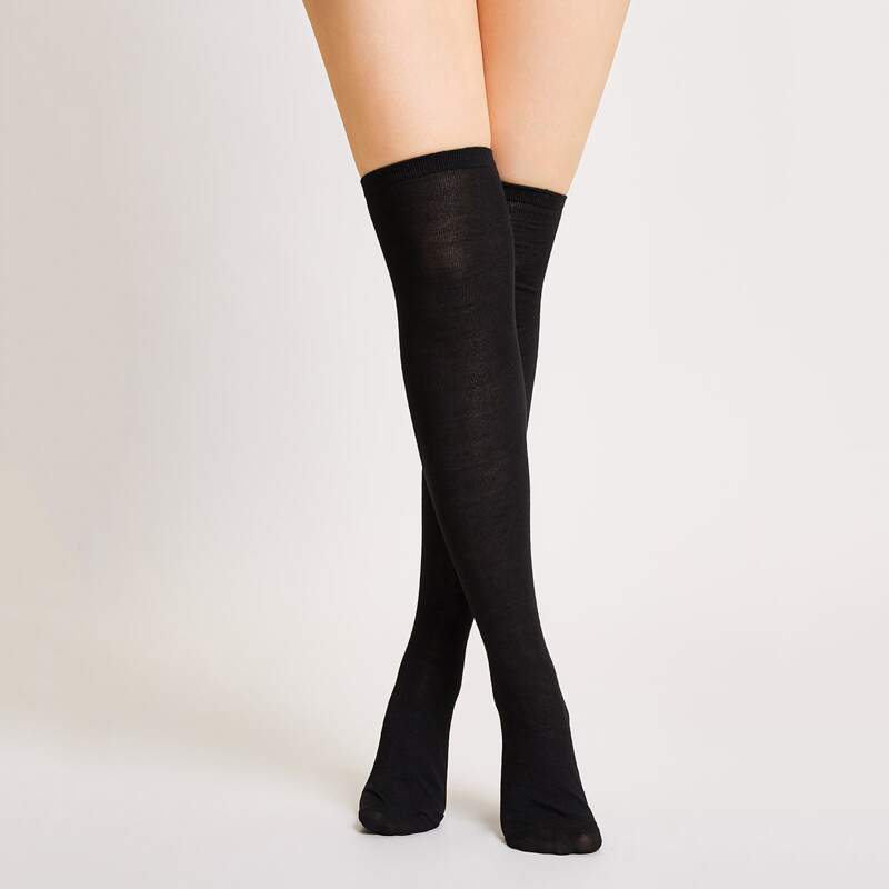 

Solid Over-the-knee Socks, Black