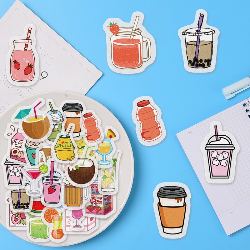 

40pcs Cartoon Drink Sticker, Multicolor