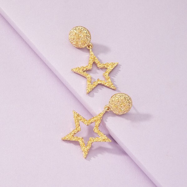 

Star Drop Earrings, Gold