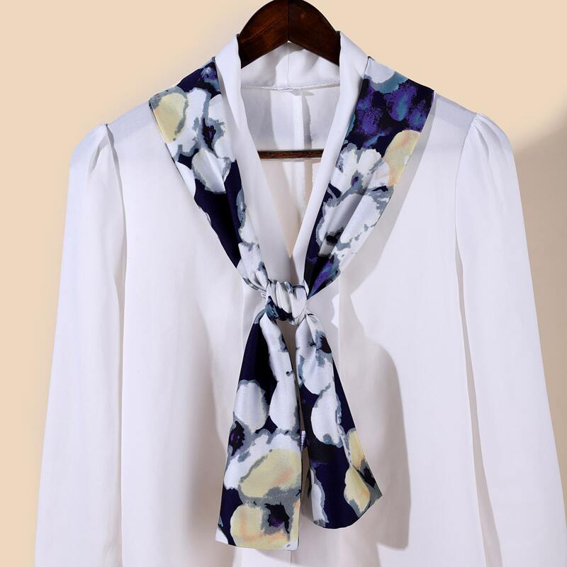 

1pc Floral Pattern Scarf, Purple
