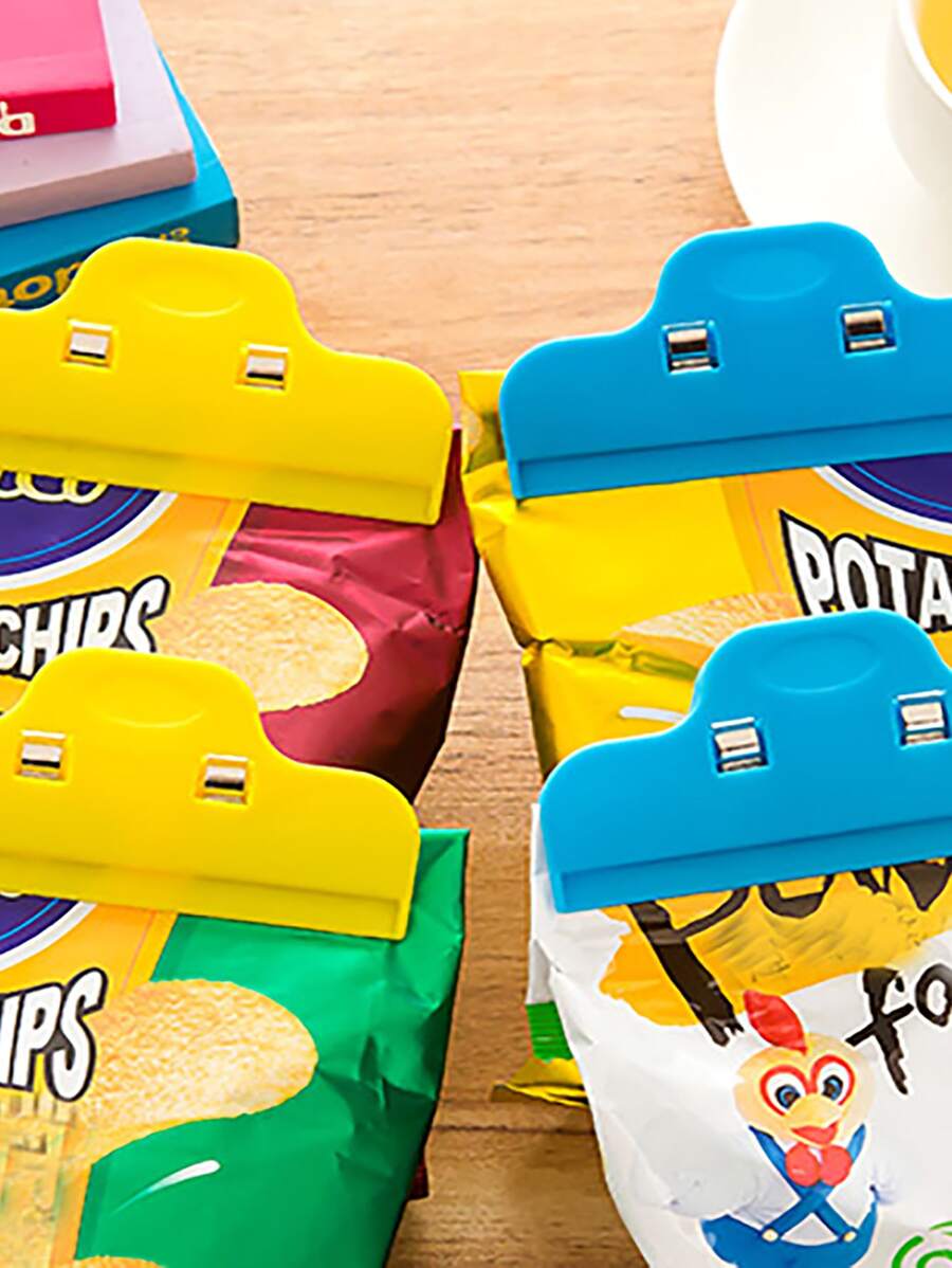 4pcs Food Sealing Clip, Plastic Bag Clip For Home - Multicolor - View 1