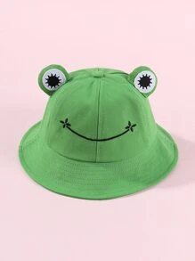 Sombrero De Cubo Para Niños Pequeños Con Diseño De Rana De Dibujos Animados - Verde - Ver 1
