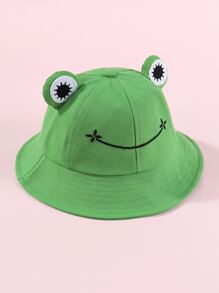 Sombrero De Cubo Para Niños Pequeños Con Diseño De Rana De Dibujos Animados - Verde - Ver 2