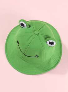 Sombrero De Cubo Para Niños Pequeños Con Diseño De Rana De Dibujos Animados - Verde - Ver 3