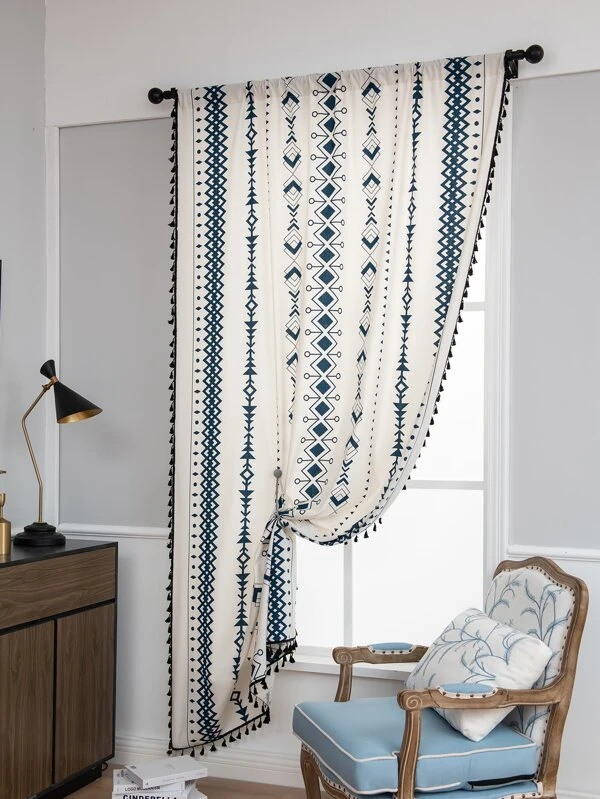 Geometric Pattern Single Panel Curtain Shein Eur Geometric Pattern Single Panel Curtain, Panel Curtain Pattern