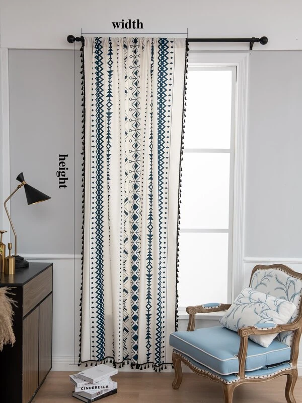 Geometric Pattern Single Panel Curtain Shein Eur Geometric Pattern Single Panel Curtain, Panel Curtain Pattern