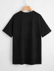 Camiseta con estampado de vaca - Negro - Ver 2