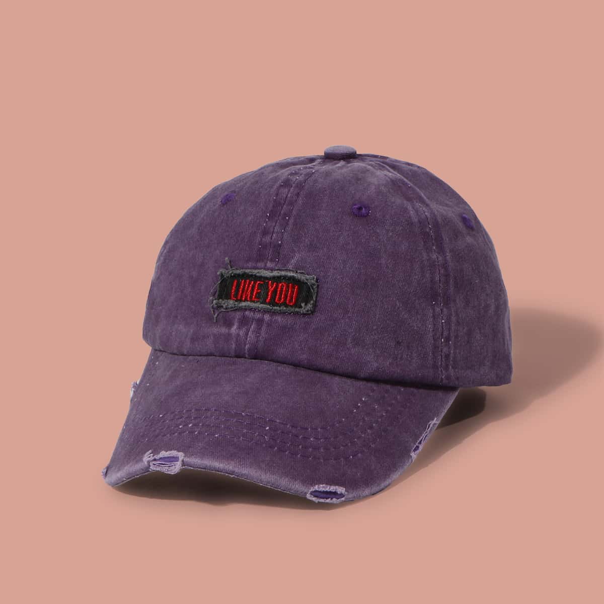 

Guys Letter Embroidered Baseball Cap, Purple