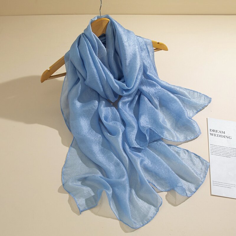

1pc Simple Solid Scarf, Blue